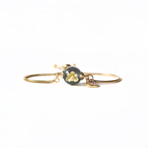 Pulsera Florece gris/dorada