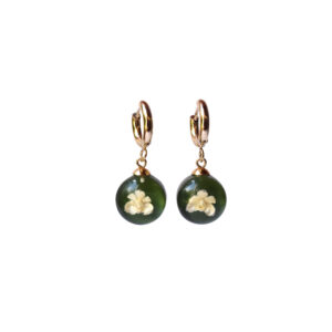 Aretes florece verde musgo