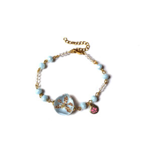 Pulsera semilla celeste