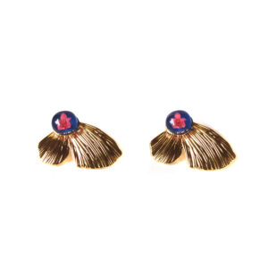 Aretes pétalo azul