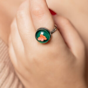 Anillo Arpo verde obscuro