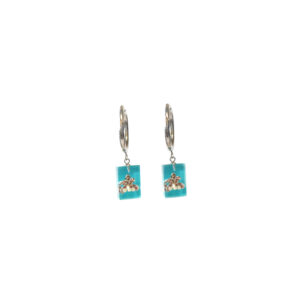 Aretes luz aqua plateados