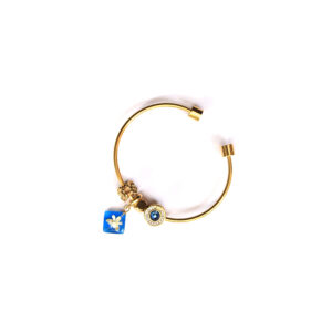 Pulsera Resplandece azul dorada