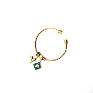 Pulsera Resplandece verde dorada