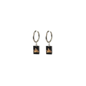 Aretes luz negros - plateados