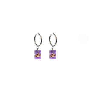 Aretes luz lila plateados