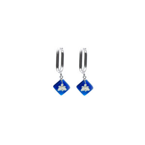 Aretes Resplandece azul - plateado