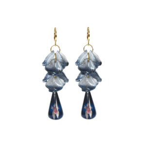Aretes Flora azul