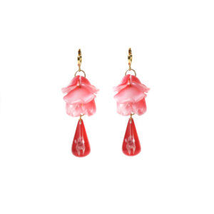 Aretes Flora rojos
