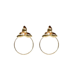 Aretes aro alba dorados colgantes